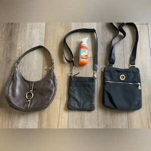 Coach Y2K Black Pebble Crossbody Leather Pack Bag EUC + 2other small bags 1 cost